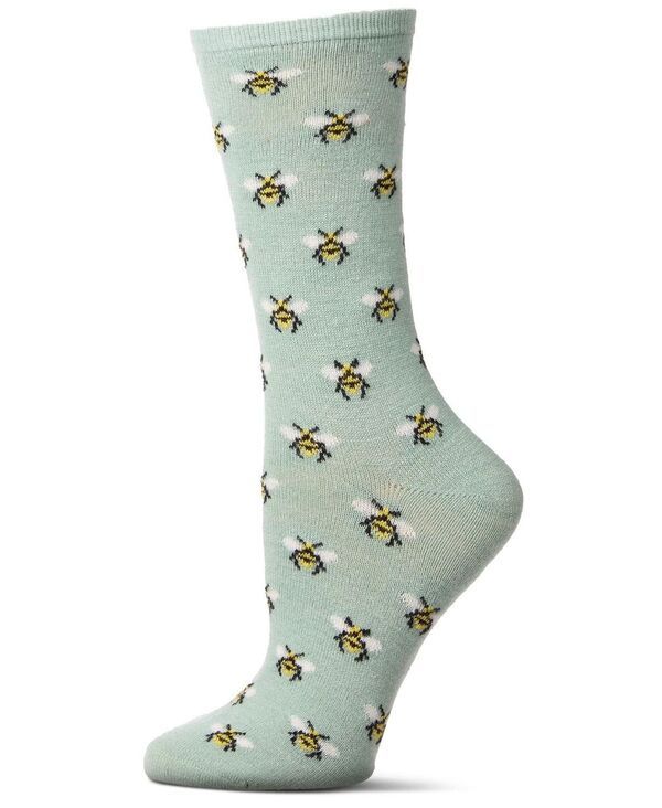 メモイ レディース アンダーウェア 靴下 MeMoi Womens Bee Cashmere Blend Crew Socksage green グリーン