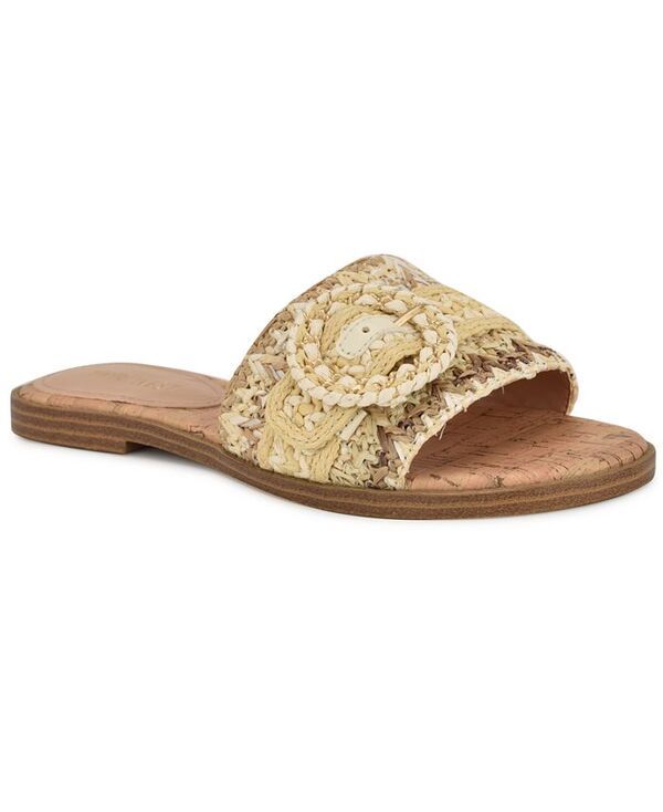 ナインウェスト レディース シューズ サンダル Nine West Womens Poland Woven SlipOn Flat Sandals Natural Multi マルチカラー