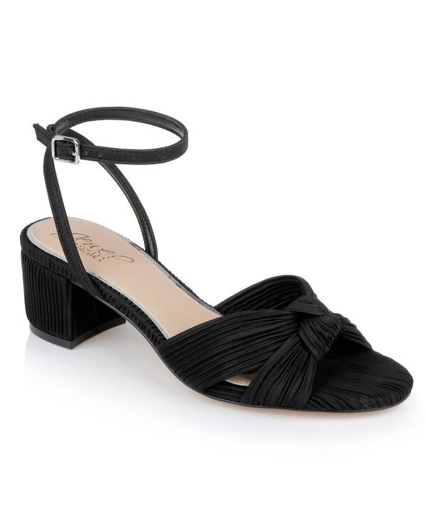 ジュウェルダグレイミシュカ レディース シューズ サンダル ヒール Jewel Badgley Mischka Womens Hudson Knot Block Heel Evening Sandals Black Plissee ブラック