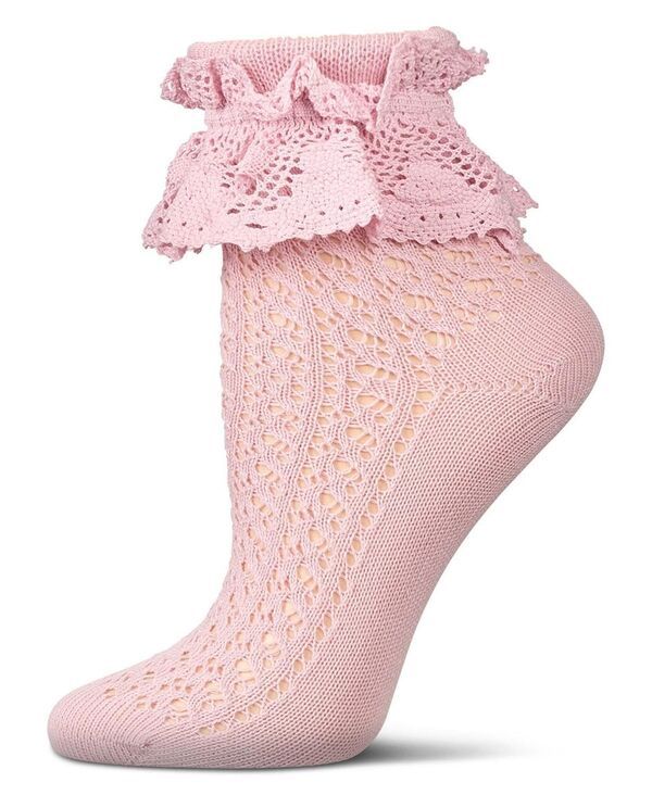 メモイ レディース アンダーウェア 靴下 アンクル レース MeMoi Womens Whimsy Lace Anklet Socks Pink ピンク