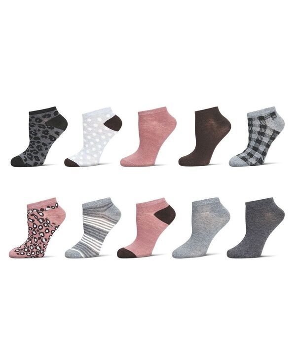 メモイ レディース アンダーウェア 靴下 MeMoi Womens 10 Pair Pack Leopard Low Cut Socks Blush ブラッシュ