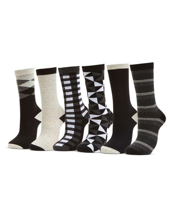 ミオマリオ レディース アンダーウェア 靴下 Mio Marino Womens Dress Crew Socks 6 Pack Tasteful finesse