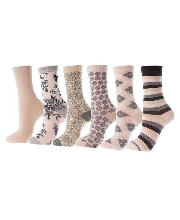 ミオマリオ レディース アンダーウェア 靴下 Mio Marino Womens Dress Crew Socks 6 Pack Rosette 9,605円