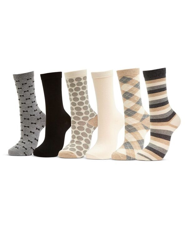 ミオマリオ レディース アンダーウェア 靴下 Mio Marino Womens Dress Crew Socks 6 Pack New york night