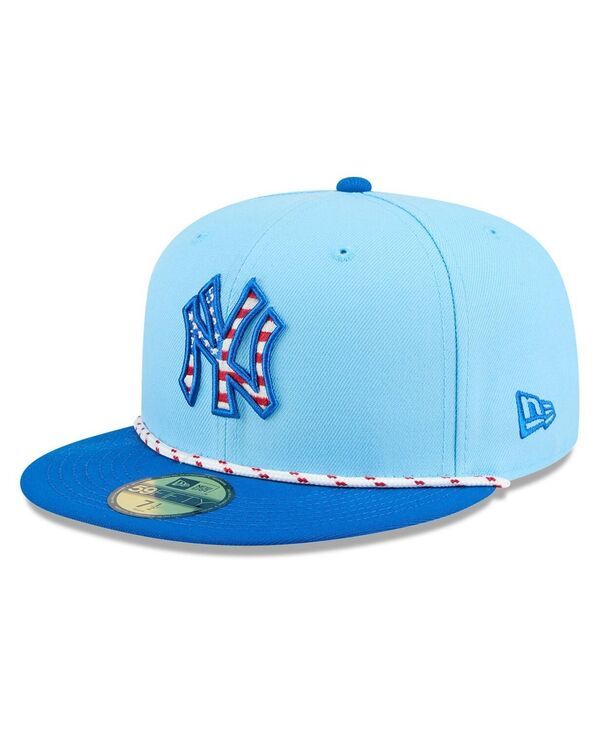 ニューエラ メンズ アクセサリー 帽子 New Era Mens Light BlueBlue New York Yankees 2025 Fourth of July 59FIFTY Fitted Hat Light blue ブルー