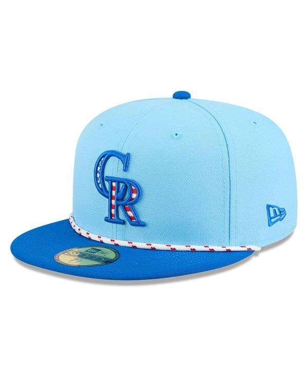 ニューエラ メンズ アクセサリー 帽子 New Era Mens Light BlueBlue Colorado Rockies 2025 Fourth of July 59FIFTY Fitted Hat Light blue ブルー