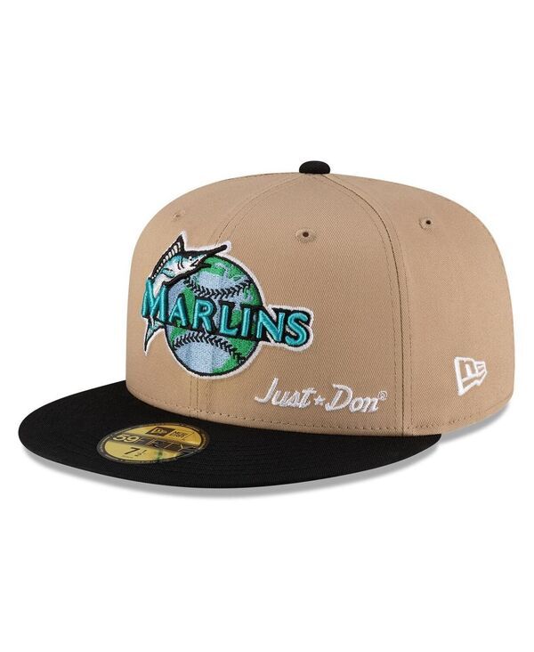 ニューエラ レディース アクセサリー 帽子 New Era x Just Don Mens Light BeigeBlack Florida Marlins Just Don x Earth Day 59FIFTY Fitted Hat Light Beige