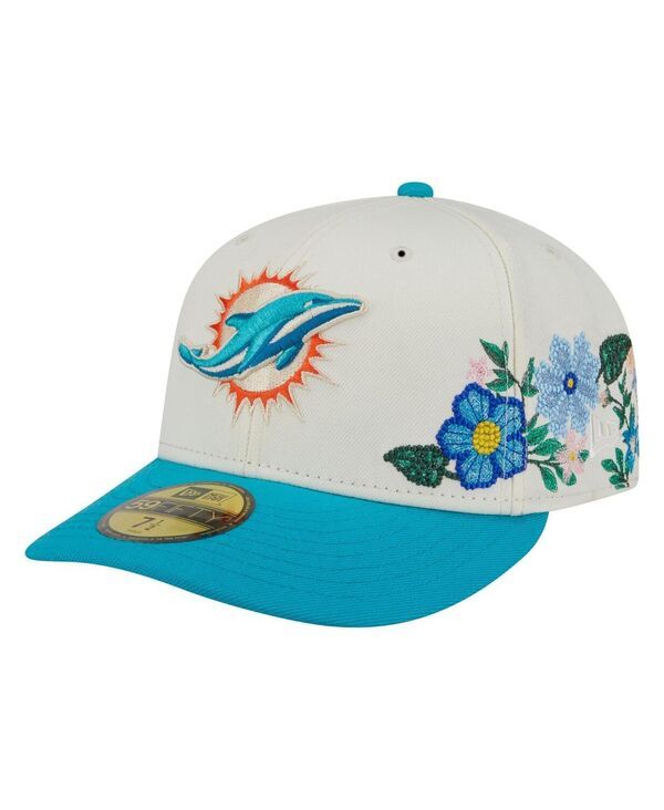 ニューエラ メンズ アクセサリー 帽子 フラワー柄 フラワー New Era Mens CreamAqua Miami Dolphins Tonal Floral 59FIFTY Fitted Hat Cream Aqua クリーム