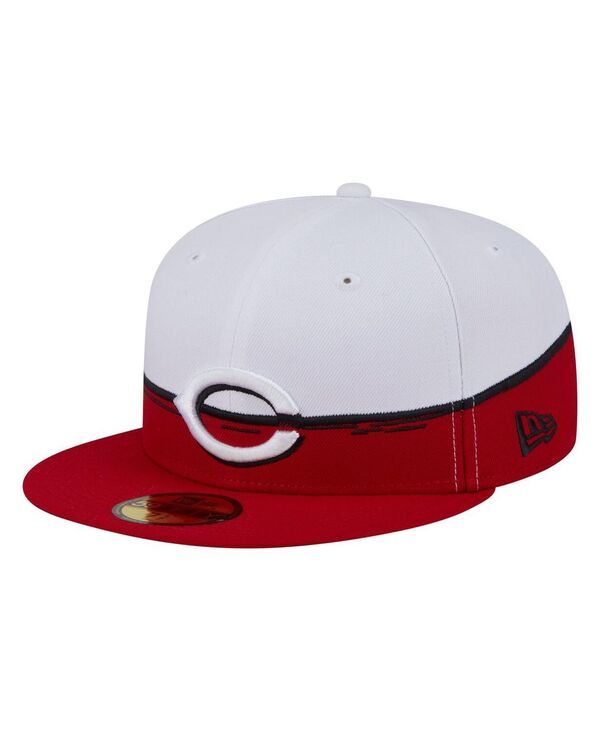 ニューエラ メンズ アクセサリー 帽子 New Era Mens RedWhite Cincinnati Reds Paint Stroke 59FIFTYFitted Hat Red White ホワイト 11,610円
