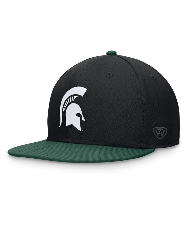 トップオブザワールド メンズ アクセサリー 帽子 Top of the World Mens BlackGreen Michigan State Spartans Rally TwoTone Fitted Hat Black Green ブラック