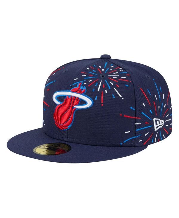 ニューエラ メンズ アクセサリー 帽子 New Era Mens Navy Miami Heat Americana Fireworks 59FIFTY Fitted Hat Navy ネイビー