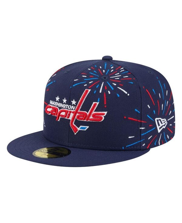 ニューエラ メンズ アクセサリー 帽子 キャップ New Era Mens Navy Washington Capitals Americana Fireworks 59FIFTY Fitted Hat Navy ネイビー