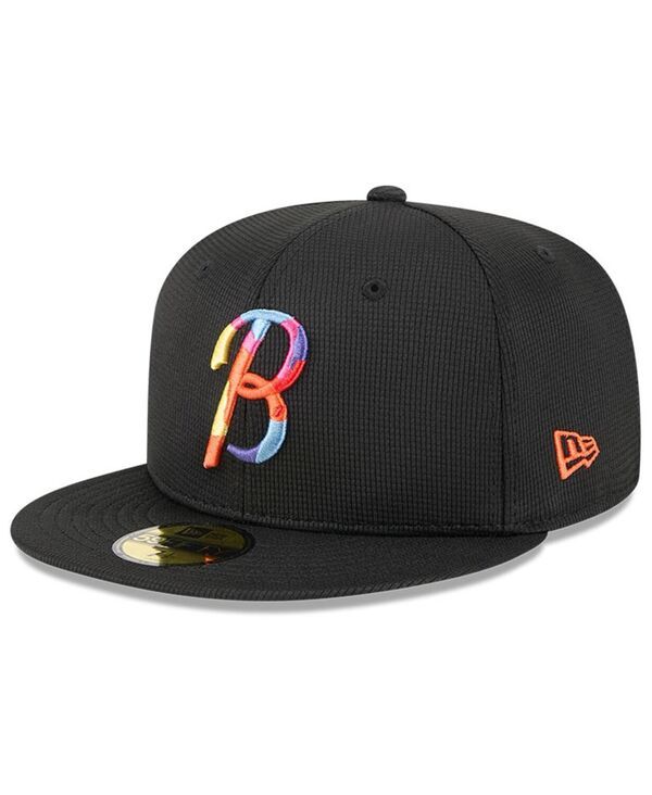 ニューエラ メンズ アクセサリー 帽子 New Era Mens Black Baltimore Orioles City Connect Batting Practice 59FIFTY Fitted Hat Black ブラック
