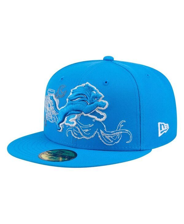 ニューエラ メンズ アクセサリー 帽子 New Era Mens Blue Detroit Lions State Stitch 59FIFTY Fitted Hat Blue ブルー
