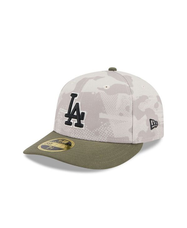 ニューエラ メンズ アクセサリー 帽子 New Era Mens Light BeigeOlive Los Angeles Dodgers 2025 Armed Forces Day Low Profile 59FIFTY Fitted Hat Light B