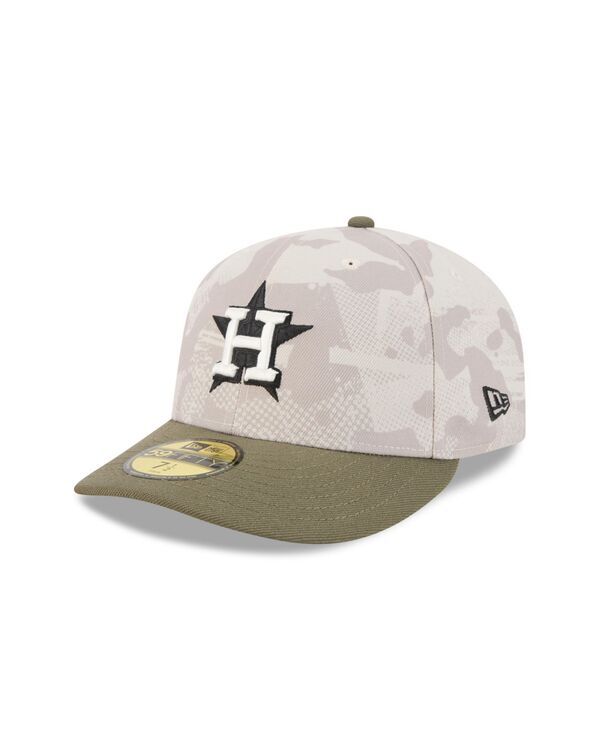 ニューエラ メンズ アクセサリー 帽子 New Era Mens Light BeigeOlive Houston Astros 2025 Armed Forces Day 59FIFTY Fitted Hat Light Beige Olive オリーブ