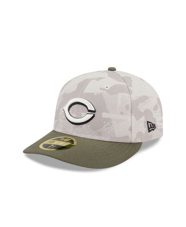 ニューエラ メンズ アクセサリー 帽子 New Era Mens Light BeigeOlive Cincinnati Reds 2025 Armed Forces Day Low Profile 59FIFTY Fitted Hat Light Beige