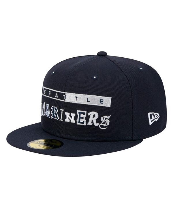 ニューエラ メンズ アクセサリー 帽子 New Era Mens Navy Seattle Mariners Ransom 59FIFTY Fitted Hat Navy ネイビー
