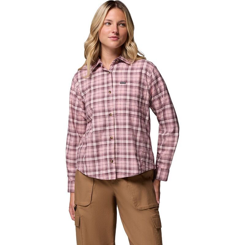コロンビア レディース トップス Tシャツ 長袖 Columbia Blue Point Creek Woven LongSleeve Shirt Womens Eraser Pink Everyday Tartan ピンク