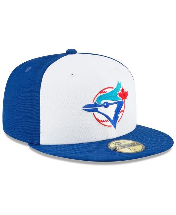 ニューエラ メンズ アクセサリー 帽子 ウール New Era Mens White Toronto Blue Jays Cooperstown Collection Wool 59FIFTY Fitted Hat Blue ブルー