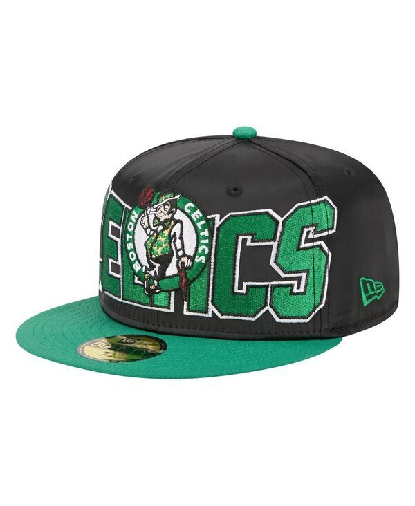 ニューエラ メンズ アクセサリー 帽子 サテン New Era Mens BlackKelly Green Boston Celticsatin TwoTone 59FIFTY Fitted Hat Blackelly Green ブラック