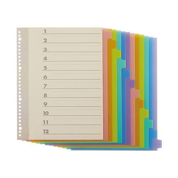 (まとめ）TANOSEE インデックス(PP)A4タテ 2・4・30穴 12山1組 1セット(20パック)〔×3セット〕