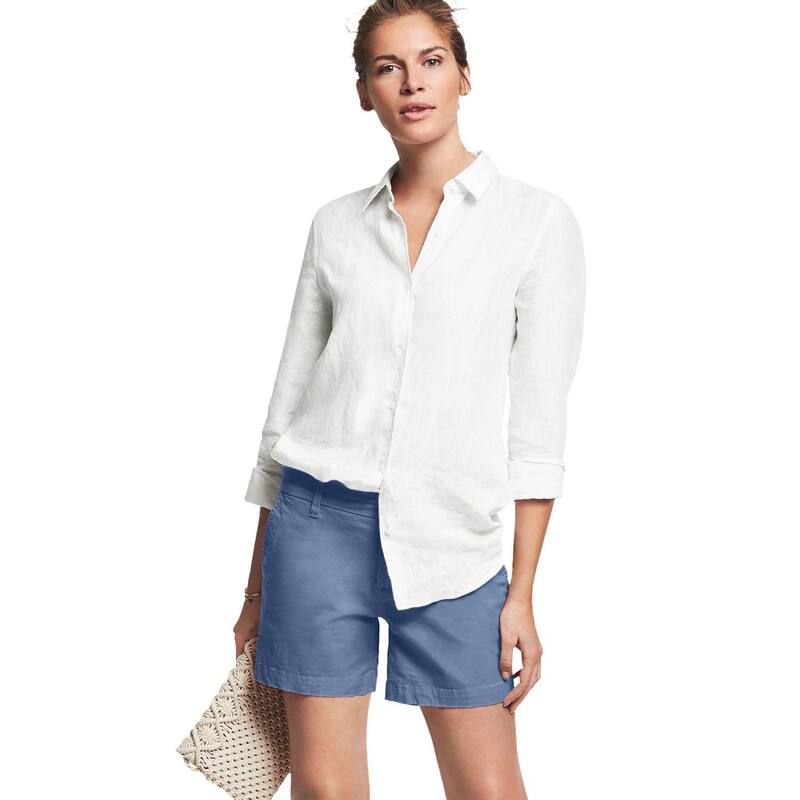 Ellos レディース ボトムス ハーフパンツ・ショーツ プラスサイズ ショートパンツ ellos Plusize Stretchino MidRise Shorts Pale Indigo インディゴ