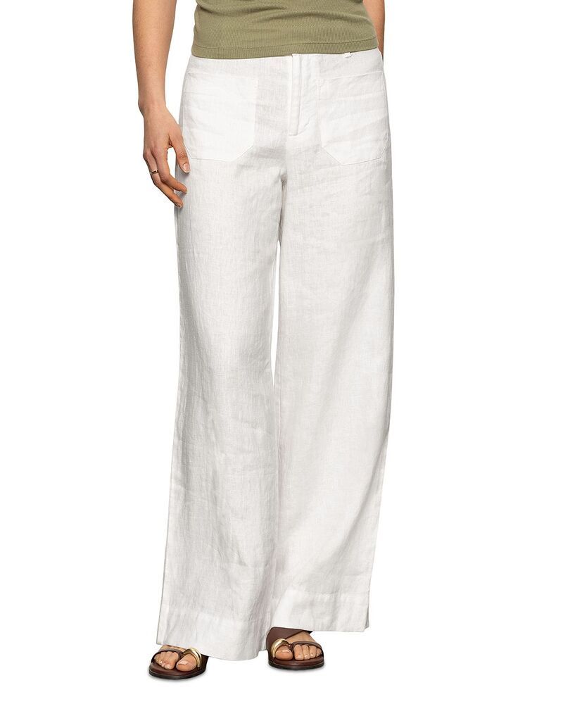 サンクチュアリー レディース ボトムス カジュアルパンツ ワイドレッグ リネン Sanctuary The Linen Marine Wide Leg Pants White ホワイト
