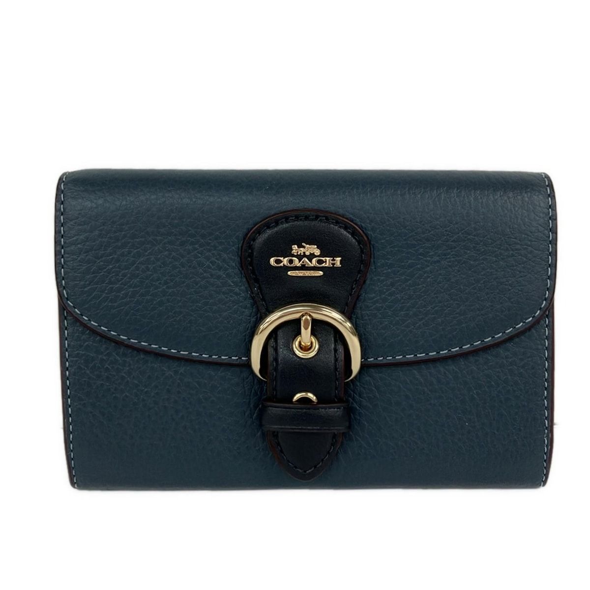 COACH(コーチ) 2つ折り財布 クリオ ウォレット C7375 ブルーグレー レザー