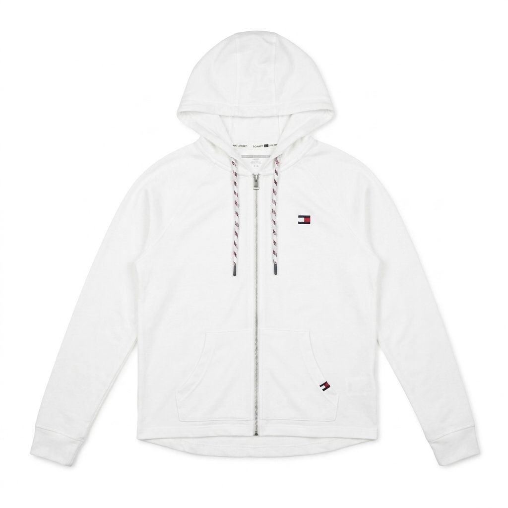 [RA-21] TOMMY HILFIGER パーカー フード付き ホワイト S/P