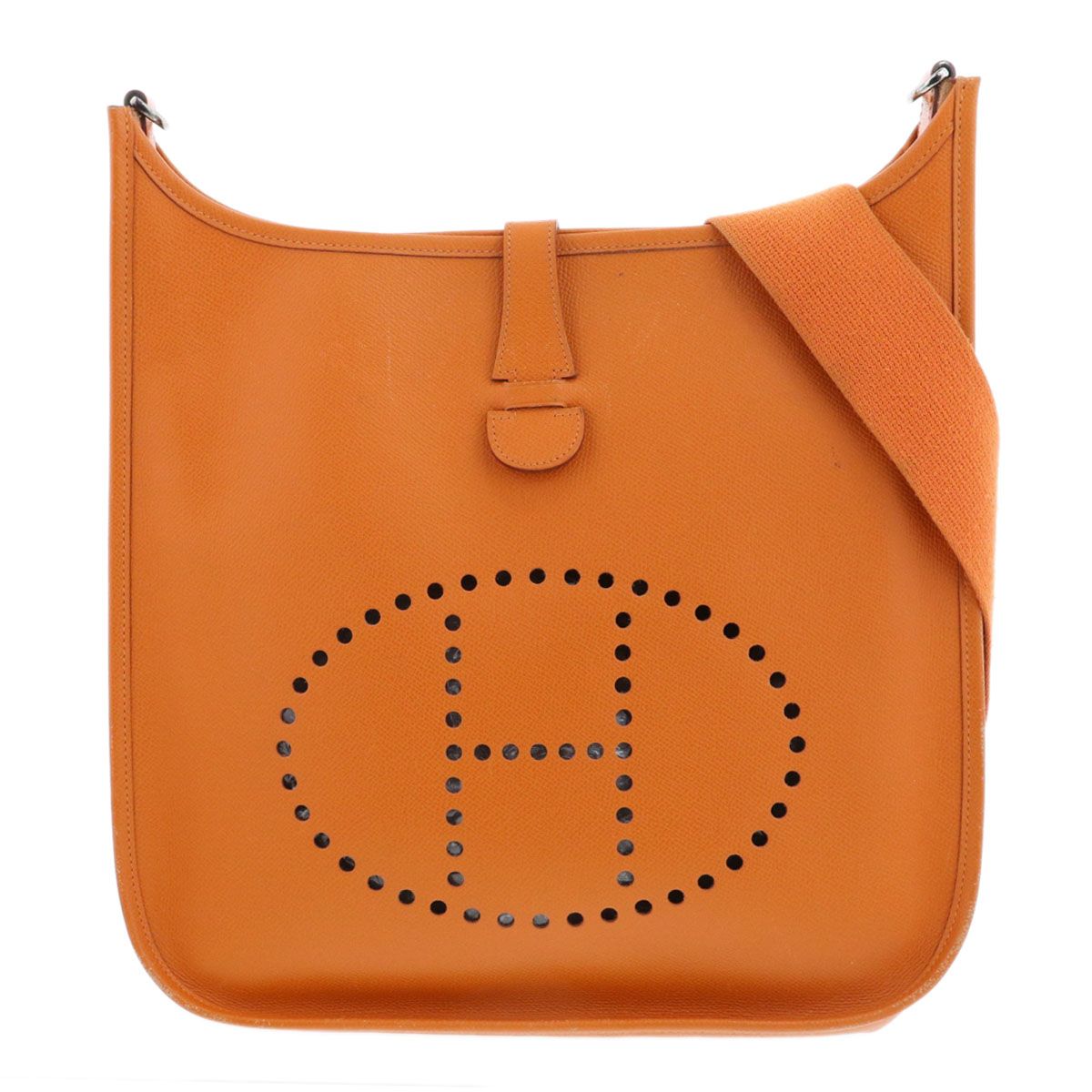 HERMES エルメス エヴリンⅠGM ショルダーバッグ 030624CK レディース ヴォーエプソン オレンジ ☐H(2004)刻印 中古