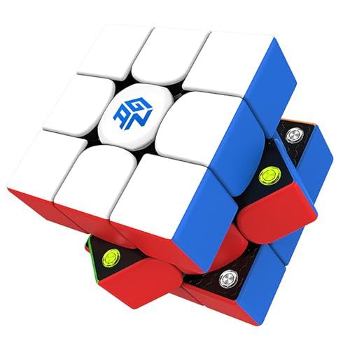 GAN 356M 公式 磁石内蔵 競技用キューブ 3x3 磁石 ガンキューブ 回しやすい ステッカーレス マグネットキューブ (Lite, GES無し)t