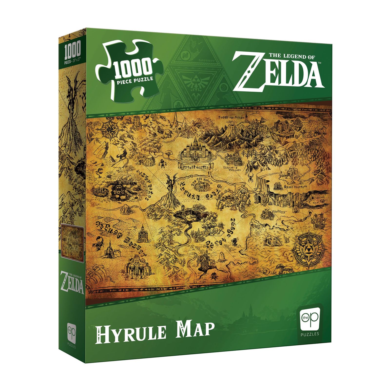 ゼルダの伝説 ハイラルマップ 1,000ピース ジグソーパズル | ゼルダの伝説 ビデオゲームの定型化されたハイラルマップを特徴とするコレクターパズル | 任天堂公式ライセンス商品。