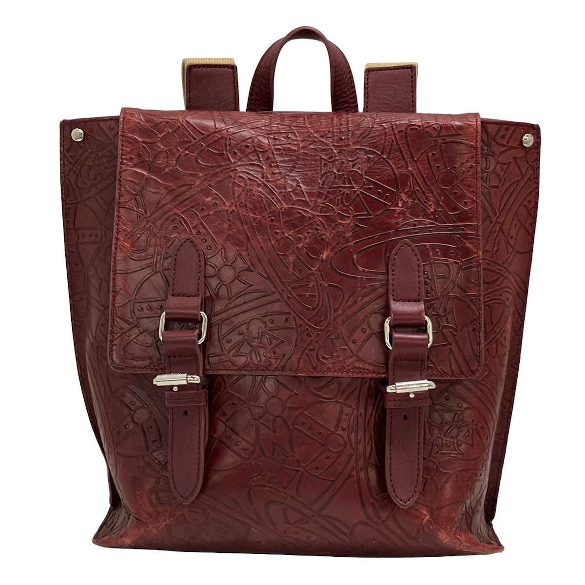 VivienneWestwood(ヴィヴィアンウエストウッド) リュックサック - ボルドー 型押し加工/オーブ レザー