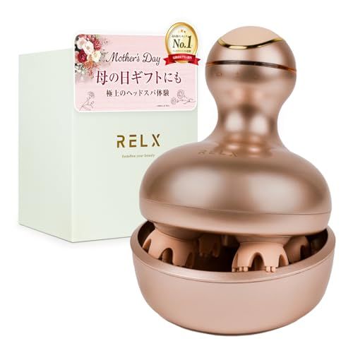RELX 【熟練ヘッドスパニスト監修】 ヘッドスパ 電動頭皮ブラシ (日本企業企画) ギフト IPX7防水 スカルプケア 3D振動 リラクゼーション器 美容家電 コードレス ギフト 母の日 プレゼント (ローズゴールド)送料無料 e0942dec