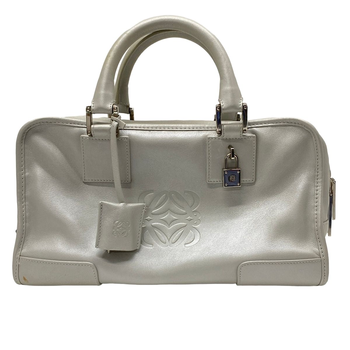 LOEWE(ロエベ) ハンドバッグ美品 アマソナ28 シルバー レザー