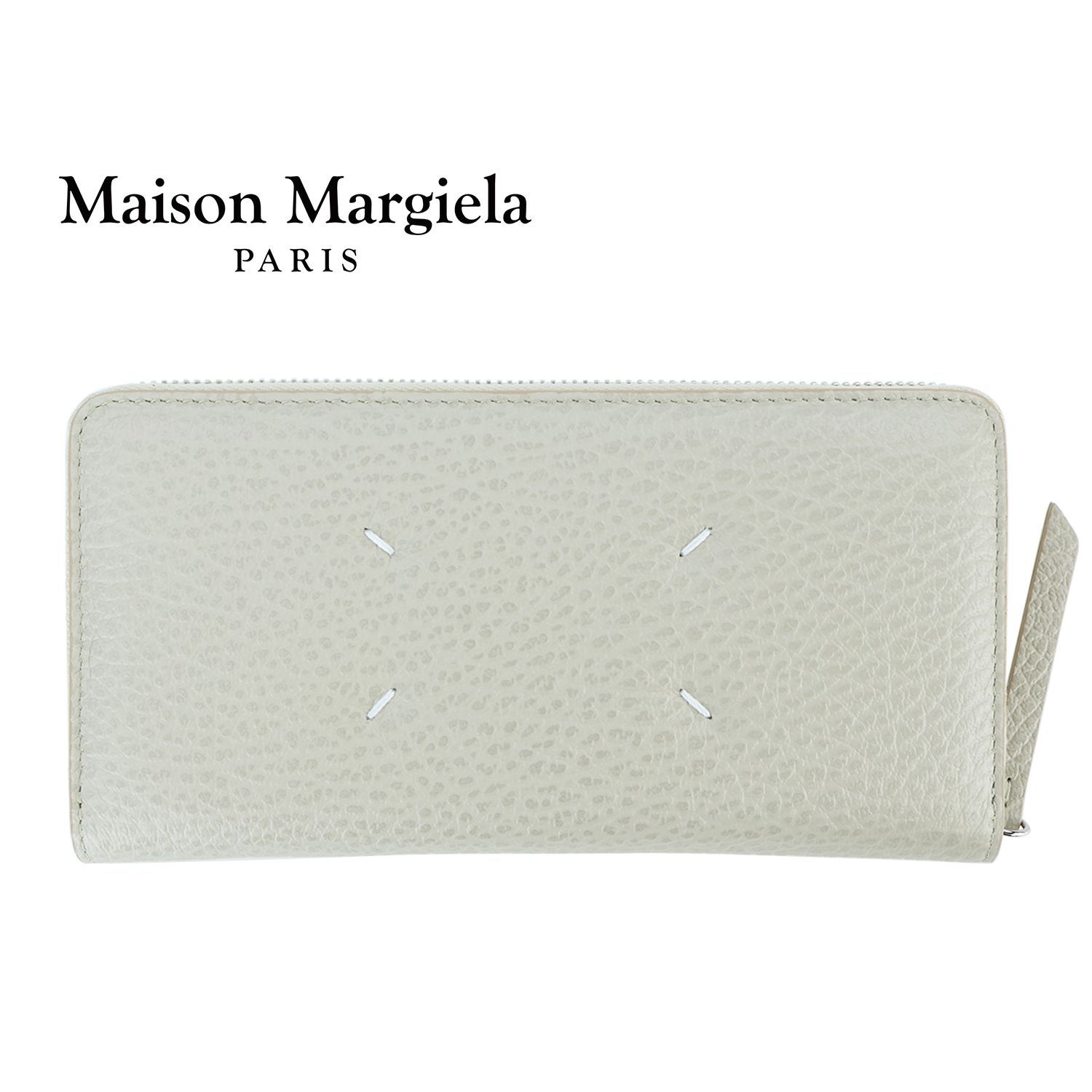 メゾンマルジェラ 長財布 Maison Margiela レディース 4ステッチ ジップ アラウンド コンパクト 二つ折り ウォレット ギフトボックス付き グレー S56UI0110