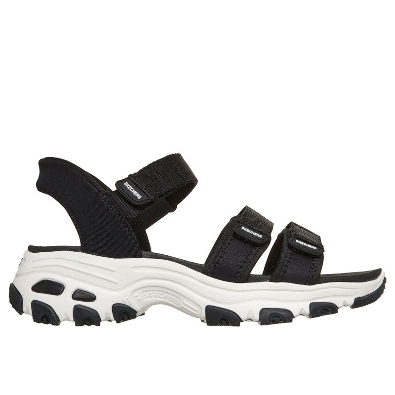 SKECHERS(スケッチャーズ) D'LITES SANDAL - CLASSIC CATC スポーツスタイル シューズ スポーツサンダル 163651、(BLK)BLACK
