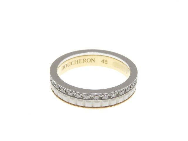 Boucheron ブシュロン ジュエリー キャトルR/WG/PG/CE/D/2.7g/#48 貴金属･宝石 JAL00237 リング・指輪 K18ホワイトゴールド シルバー レディース【中古】【431】