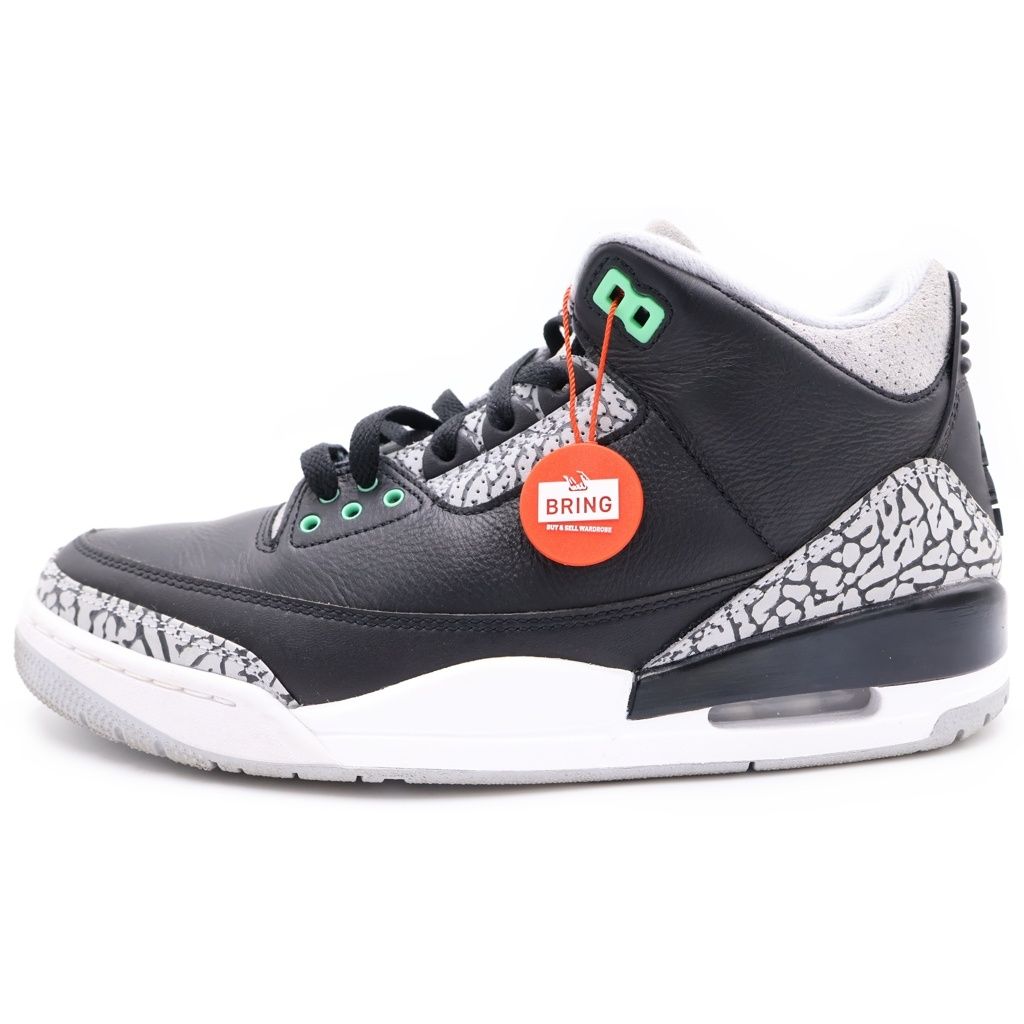 NIKE (ナイキ) AIR JORDAN 3 RETRO GREEN GLOW CT8532-031 エアジョーダン3 グリーングロー ミッドカットスニーカー シューズ ブラック/グレー US9/27cm