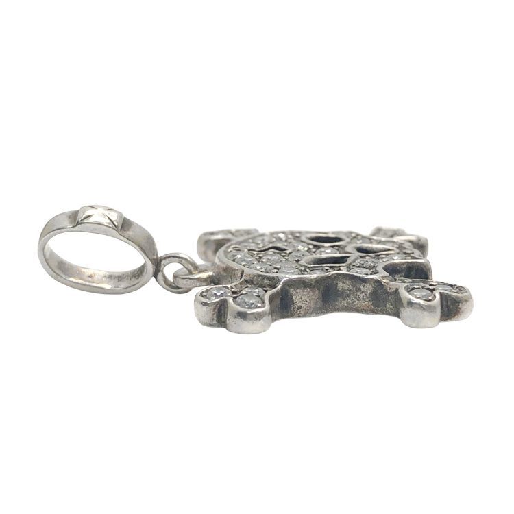 Loree Rodkin ローリーロドキン MEDIUM FLAT PAVE BONE SKULL PENDANT