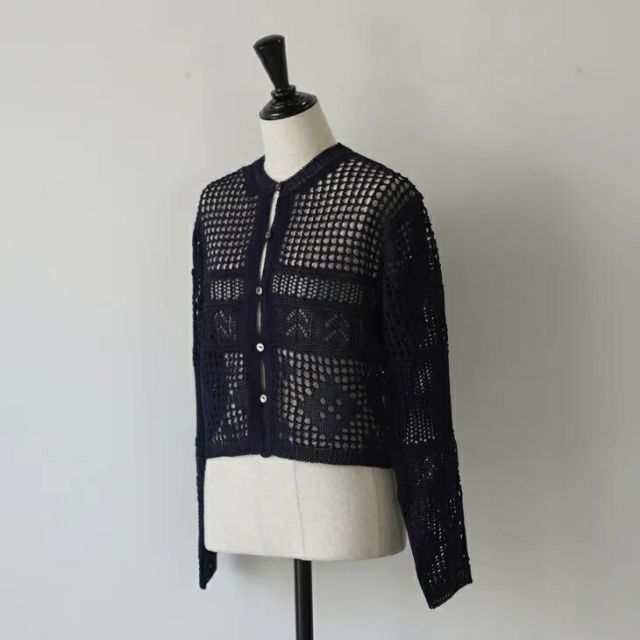 ASEEDONCLOUD | family traditions knit tops (navy) size O/S | アシードンクラウド ニット カーディガン トップス シルク混