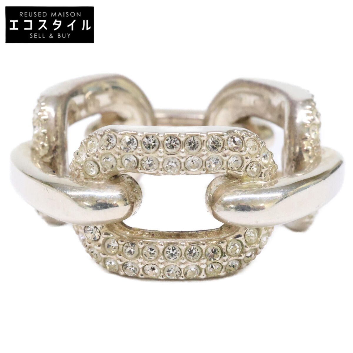 AMBUSH アンブッシュ 925 CHAIN RING 2 CRYSTAL チェーン スワロフスキークリスタル M 15号