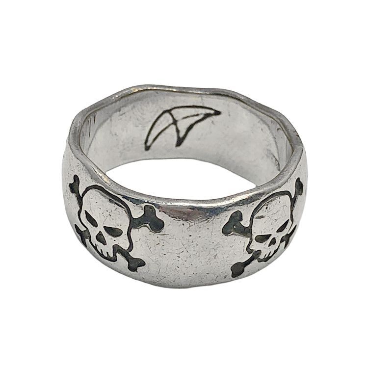 CRAZY PIG クレイジーピッグ 5 SKULLS & CROSSBONES BAND RING 5スカル & クロスボーン バンドリング 約21号 指輪 スターリングシルバー