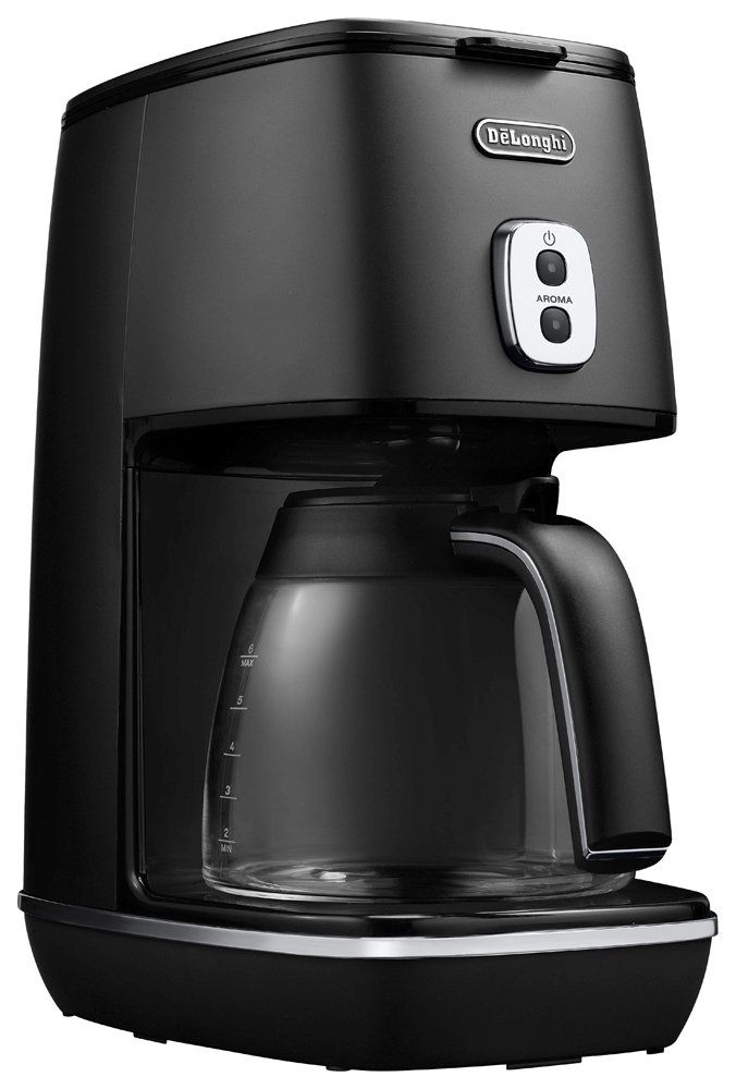DeLonghi(デロンギ) De'Longhiドリップコーヒーメーカー ディスティンタ ICMI011J-BK レギュラーコーヒー 6杯用 チタンコートフィルター アロマモード [ブラック] ファミリー登録で3年保証 shu 4a70df39