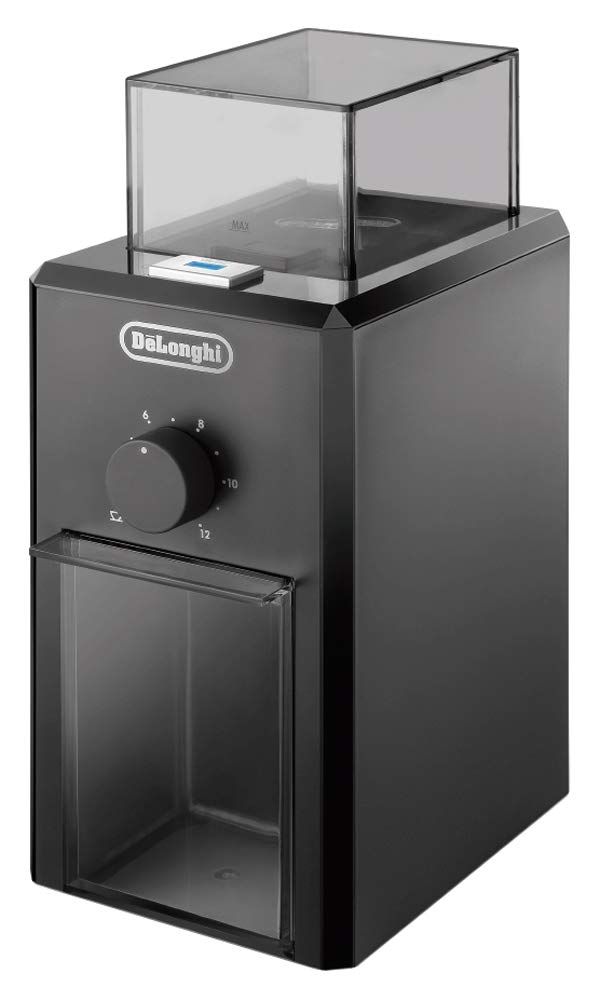 DeLonghi(デロンギ) De'Longhiコーヒーグラインダー KG79J うす式 コーヒー豆120g分 簡単操作 粗挽き~細引き 着脱式コンテナ 安全設計 電源コードホルダー [ブラック] ファミリー登録で3年保証 shu 16e70125