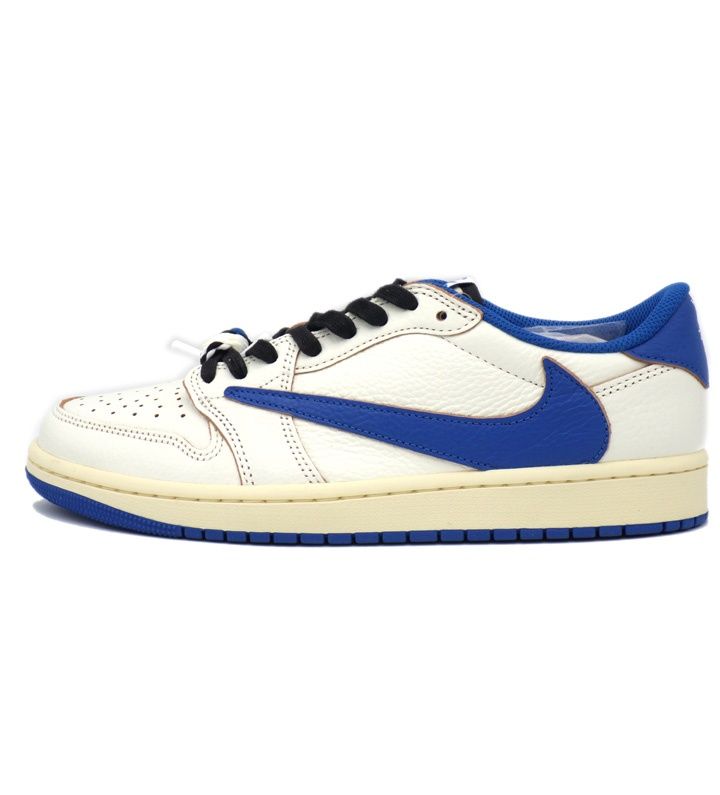ナイキ NIKE × トラヴィス スコット Travis Scott × フラグメント Fragment 【 DM7866 104 】 エア ジョーダン 1 ロー セイル ミリタリー ブルー スニーカー h7940