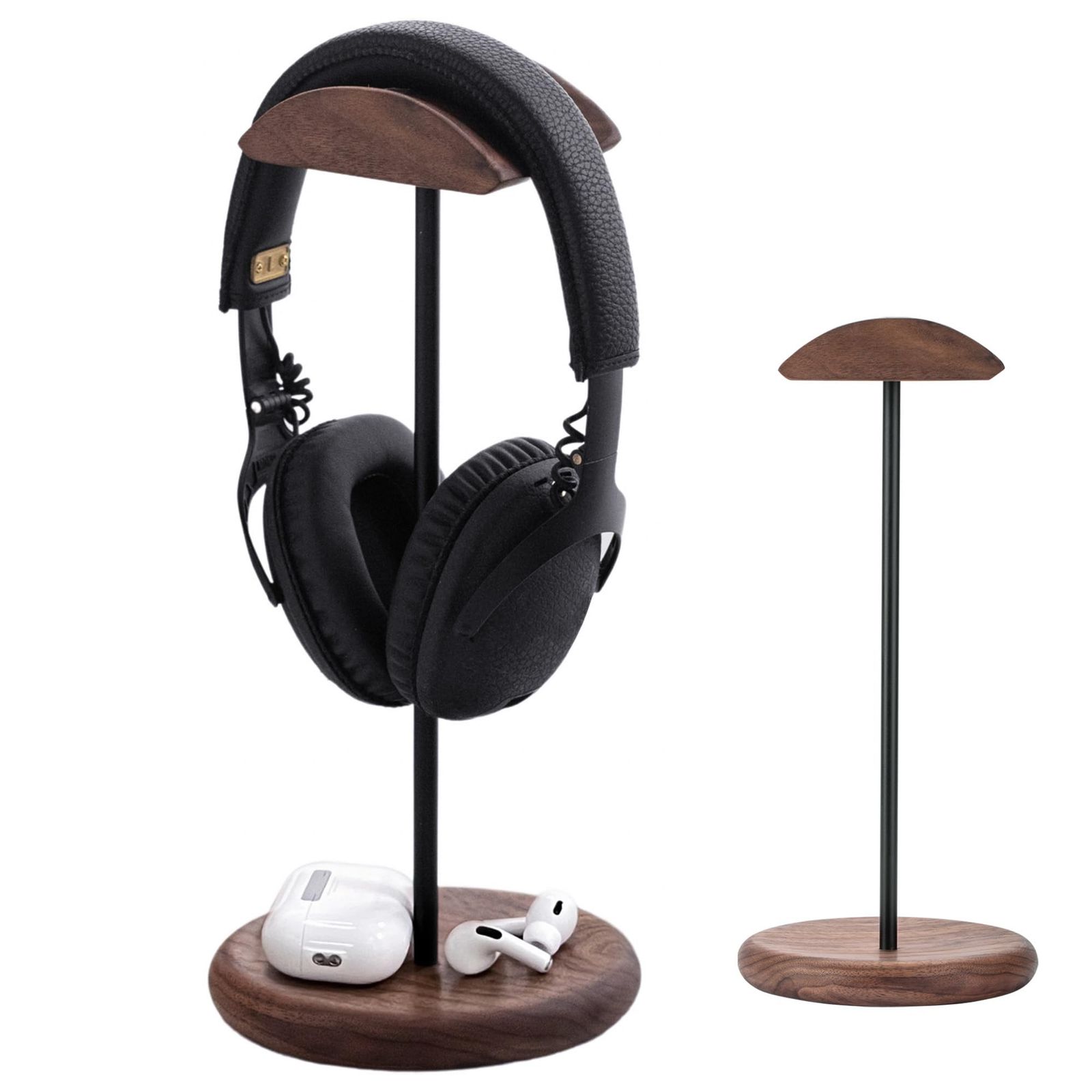 Muso Wood ヘッドホンスタンド 卓上 ヘッドセットスタンド 組み立て簡単 ヘッドフォン スタンド シンプル おしゃれ（ウォールナット＋アルミニウム合金）kk d96d15bc 4,793円