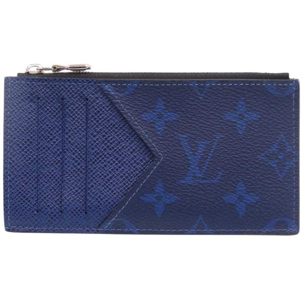 美品 ルイ ヴィトン コインカードホルダー タイガラマ M30270 IC レザー ブルー 財布 青 LV 0099 LOUIS VUITTON メンズ
