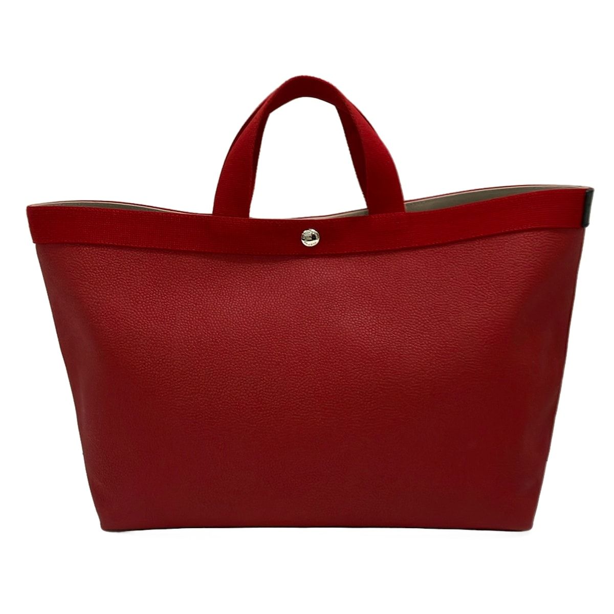Herve Chapelier(エルベシャプリエ) トートバッグ コーテッドキャンバススクエアトートA4L レッド GPライン